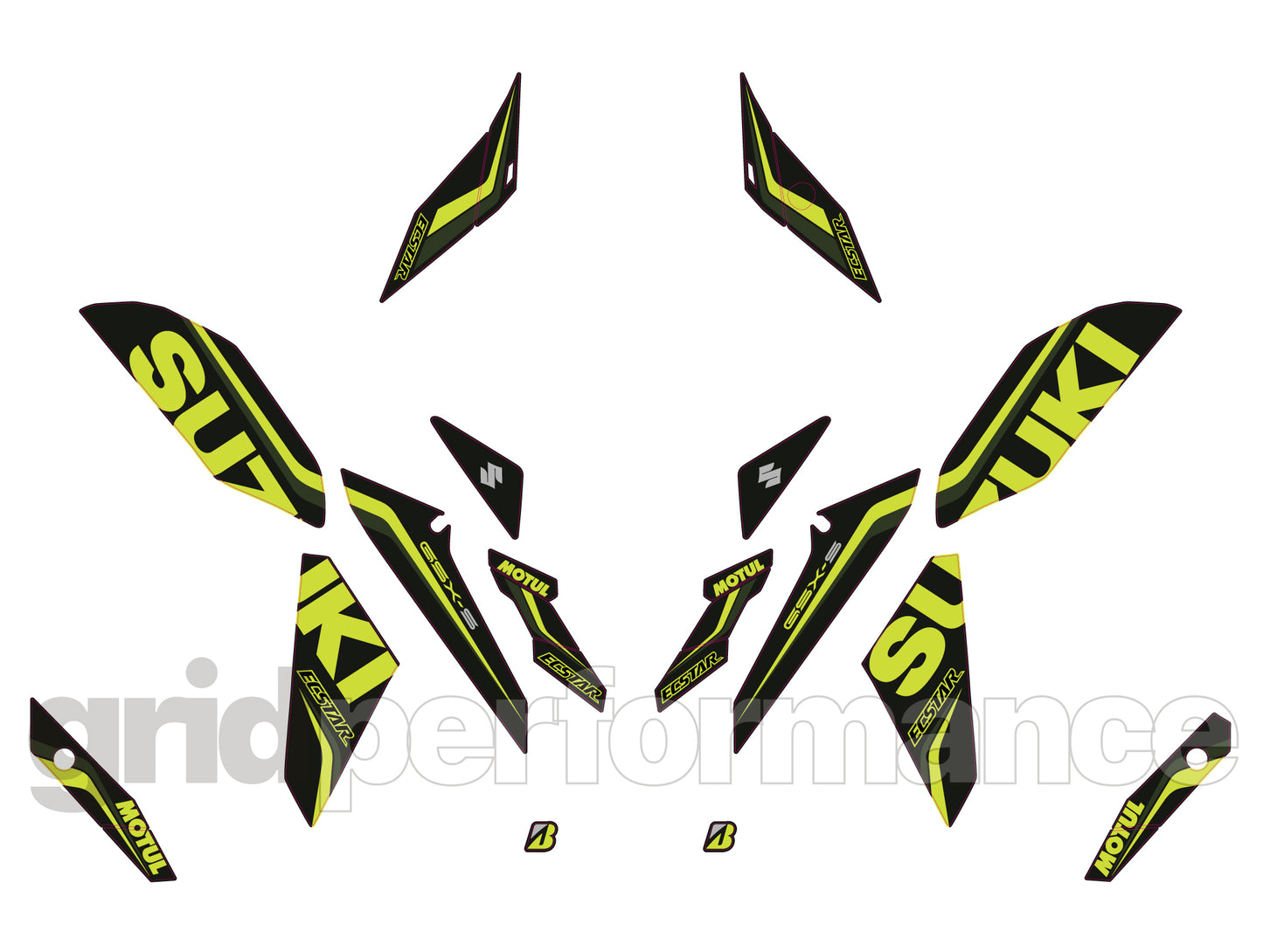 SUZUKI GSX-S1000 Graphic Decal Sticker Kit (3-5.ECSTAR)