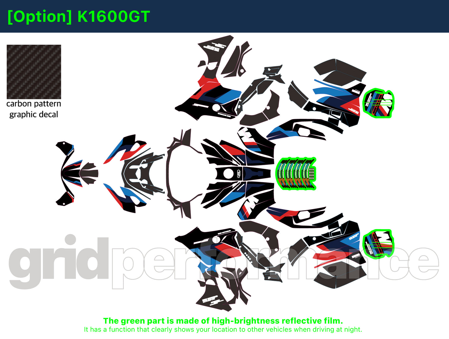 Motorcycle Fairing Decal Kit – For 2022~ BMW K1600GTL, K1600GT Type (1-1.MM)