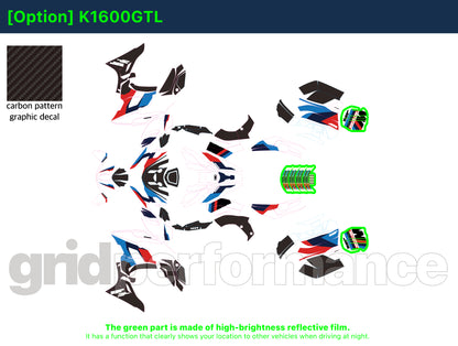 Motorcycle Fairing Decal Kit – For 2022~ BMW K1600GTL, K1600GT Type (1-2.MM)
