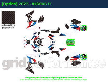 Motorcycle Fairing Decal Kit  For 2022~ BMW K1600GTL, K1600GT Type (1-2.MM)