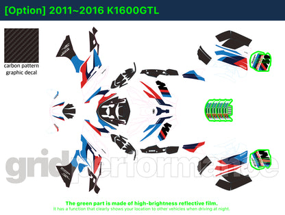 Motorcycle Fairing Decal Kit  For 2022~ BMW K1600GTL, K1600GT Type (1-2.MM)