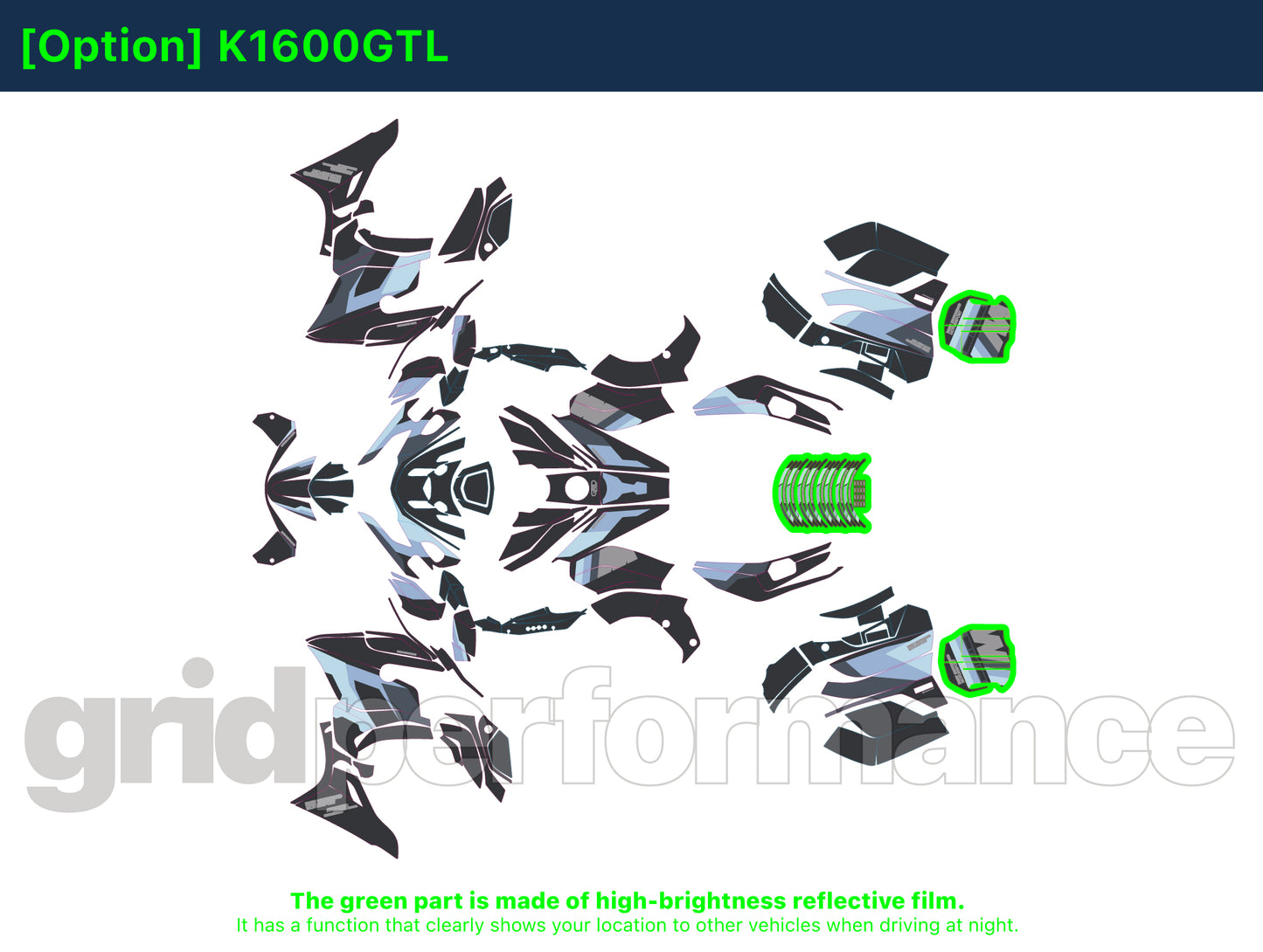 Motorcycle Fairing Decal Kit – For 2022~ BMW K1600GTL, K1600GT Type (1-4.MM)