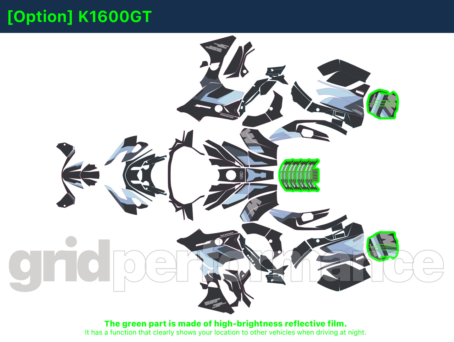 Motorcycle Fairing Decal Kit – For 2022~ BMW K1600GTL, K1600GT Type (1-4.MM)
