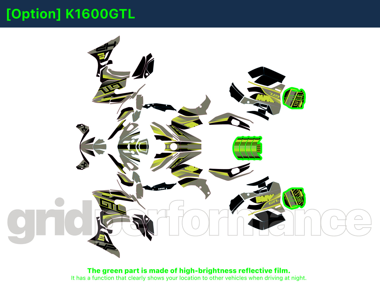 Motorcycle Fairing Decal Vinyl Sticker Kit – For 2022~ BMW K1600GTL, K1600GT Type (2-10)