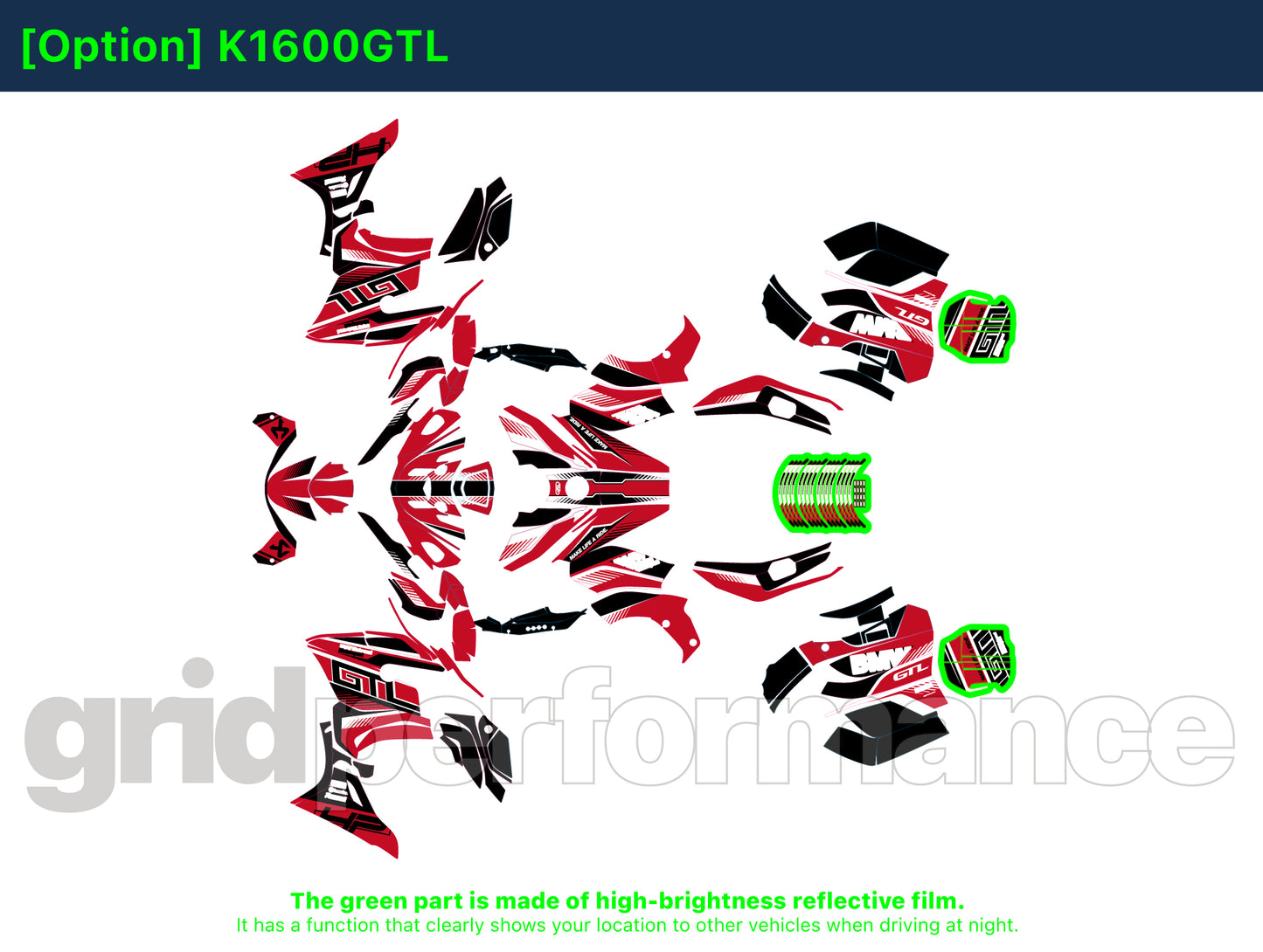 Motorcycle Fairing Decal Kit – For 2022~ BMW K1600GTL, K1600GT Type (2-2)