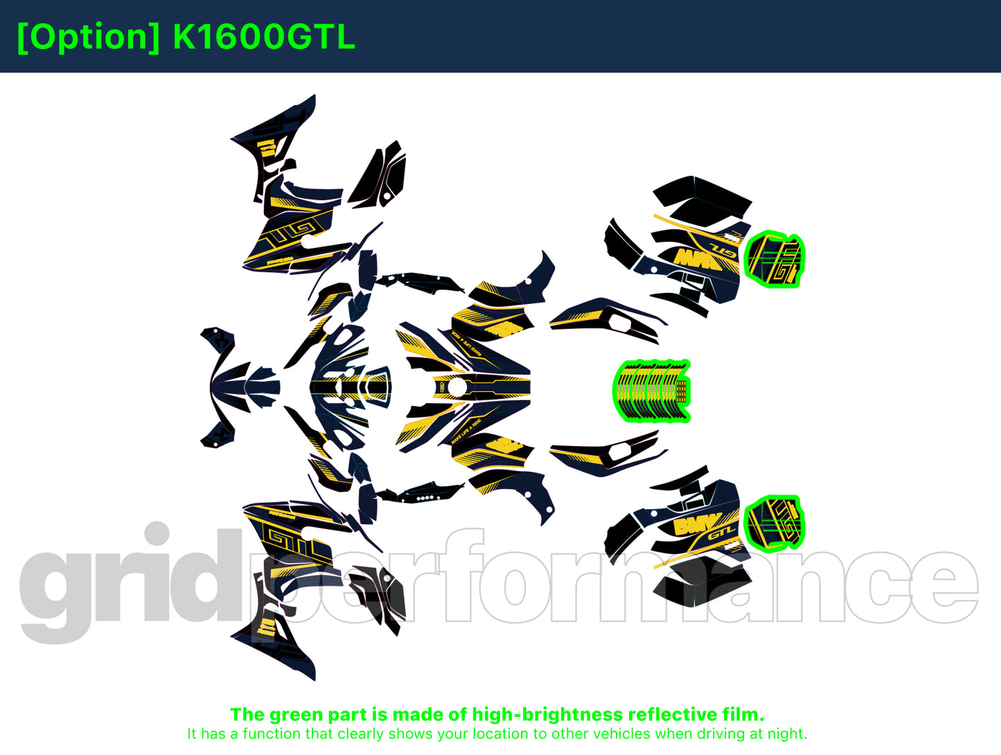 Motorcycle Fairing Decal Kit – For 2022~ BMW K1600GTL, K1600GT Type (2-8)