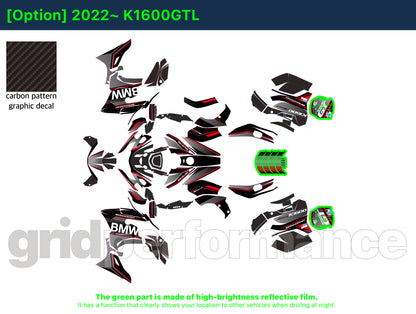 BMW K1600GTL, K1600GT Graphic Full Decal Kit (3-1)
