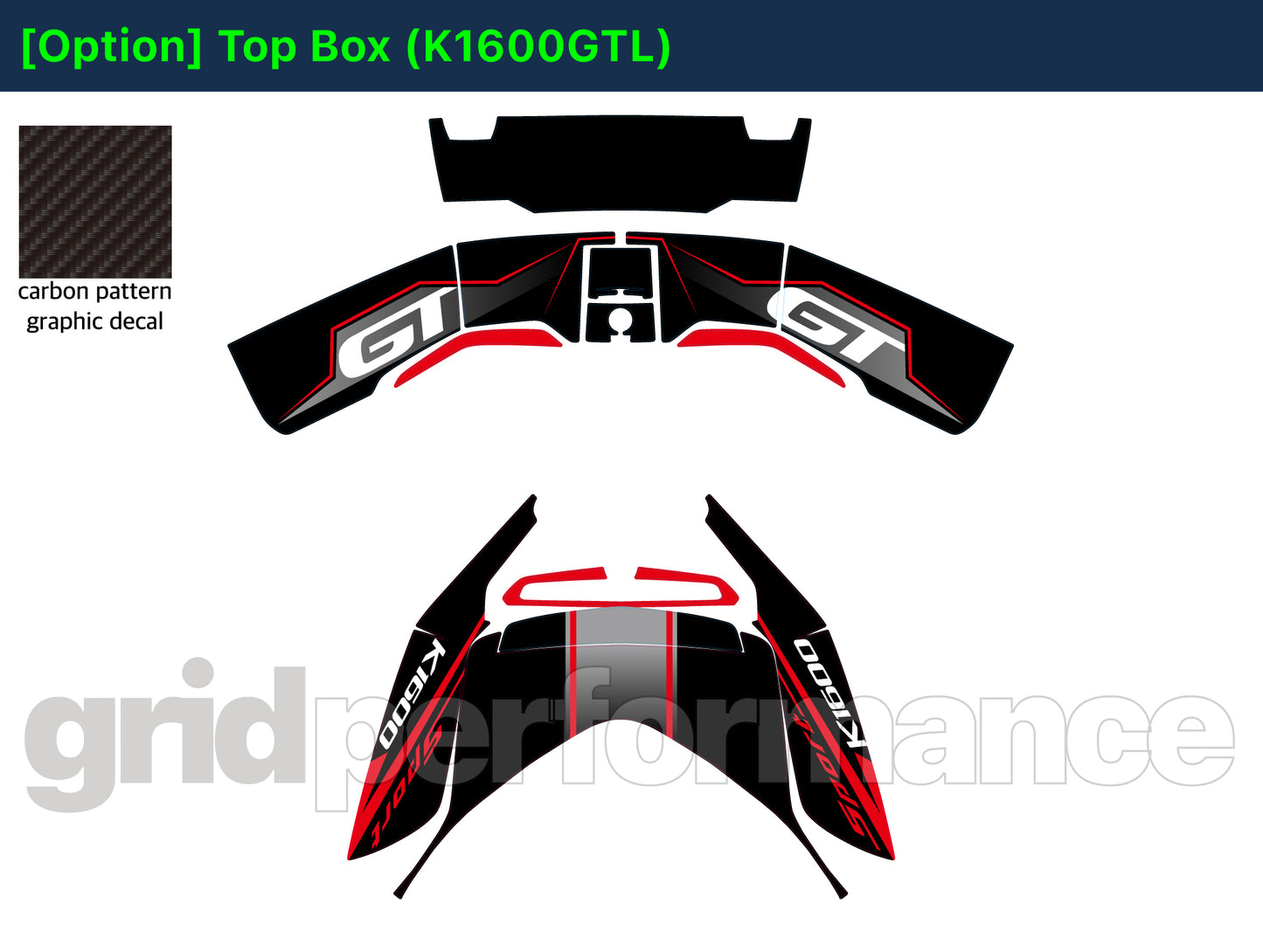 BMW K1600GTL, K1600GT Graphic Full Decal Kit (3-1)