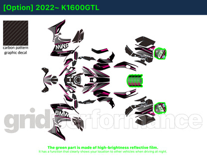 BMW K1600GTL, K1600GT Graphic Full Decal Kit (3-4)