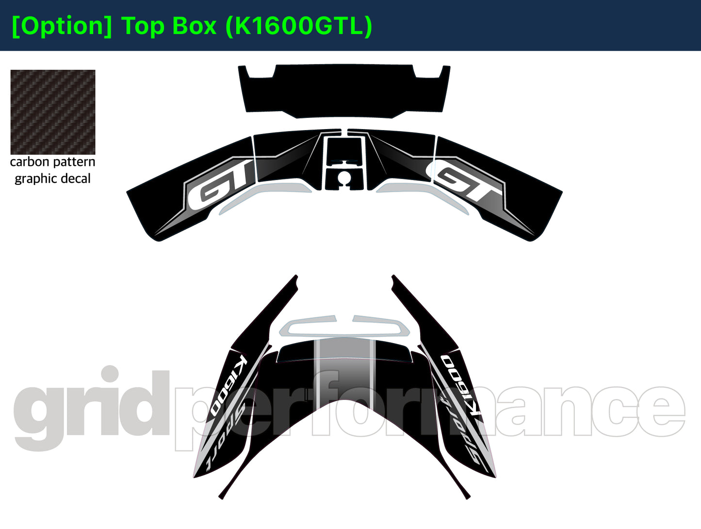 BMW K1600GTL, K1600GT Graphic Full Decal Kit (3-5)