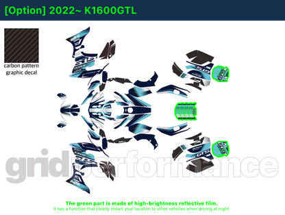 BMW K1600GTL, K1600GT Graphic Full Decal Kit (4-3)