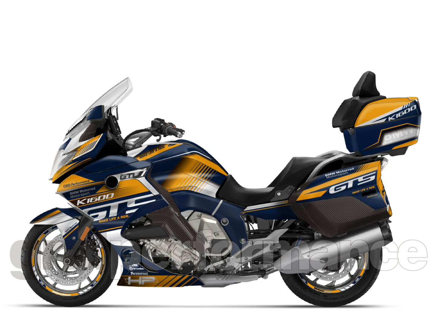 BMW K1600GTL, K1600GT Graphic Full Decal Kit (4-4)