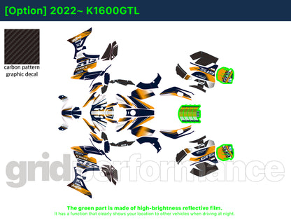 BMW K1600GTL, K1600GT Graphic Full Decal Kit (4-4)