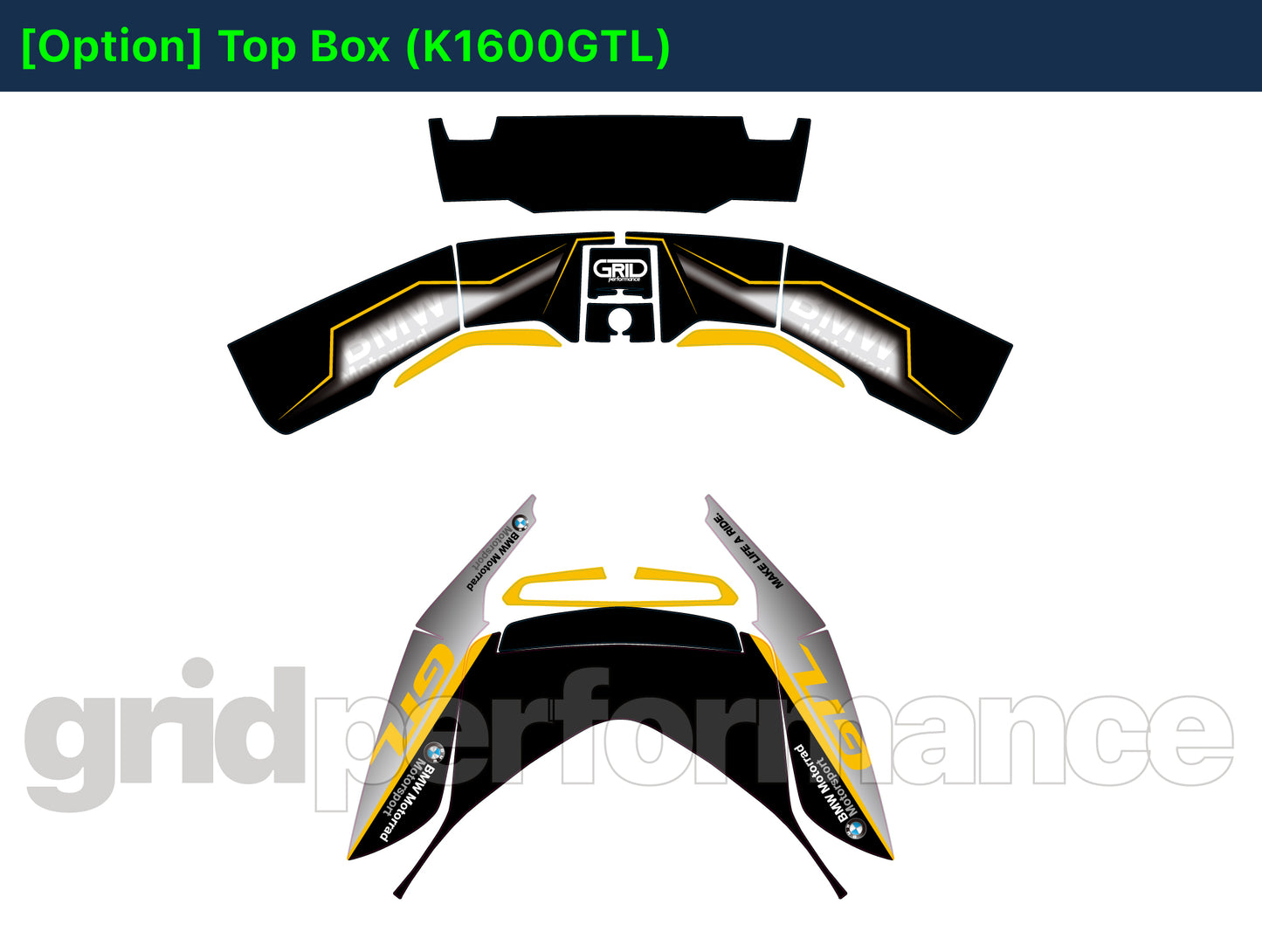 BMW K1600GTL, K1600GT Graphic Full Decal Kit (5-2)