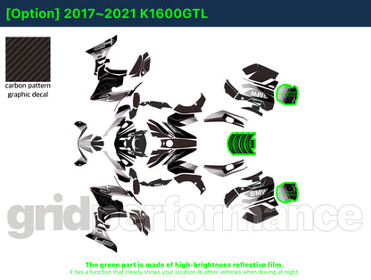 BMW K1600GTL, K1600GT Graphic Full Decal Kit (5-3)