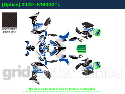 BMW K1600GTL, K1600GT Graphic Full Decal Kit (6-1.GTS)