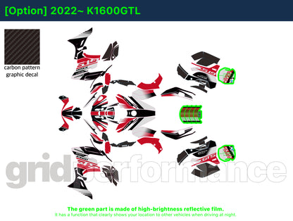 BMW K1600GTL, K1600GT Graphic Full Decal Kit (6-2.GTS)