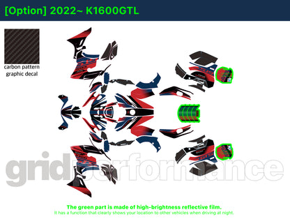 BMW K1600GTL, K1600GT Graphic Full Decal Kit (6-4.GTS)