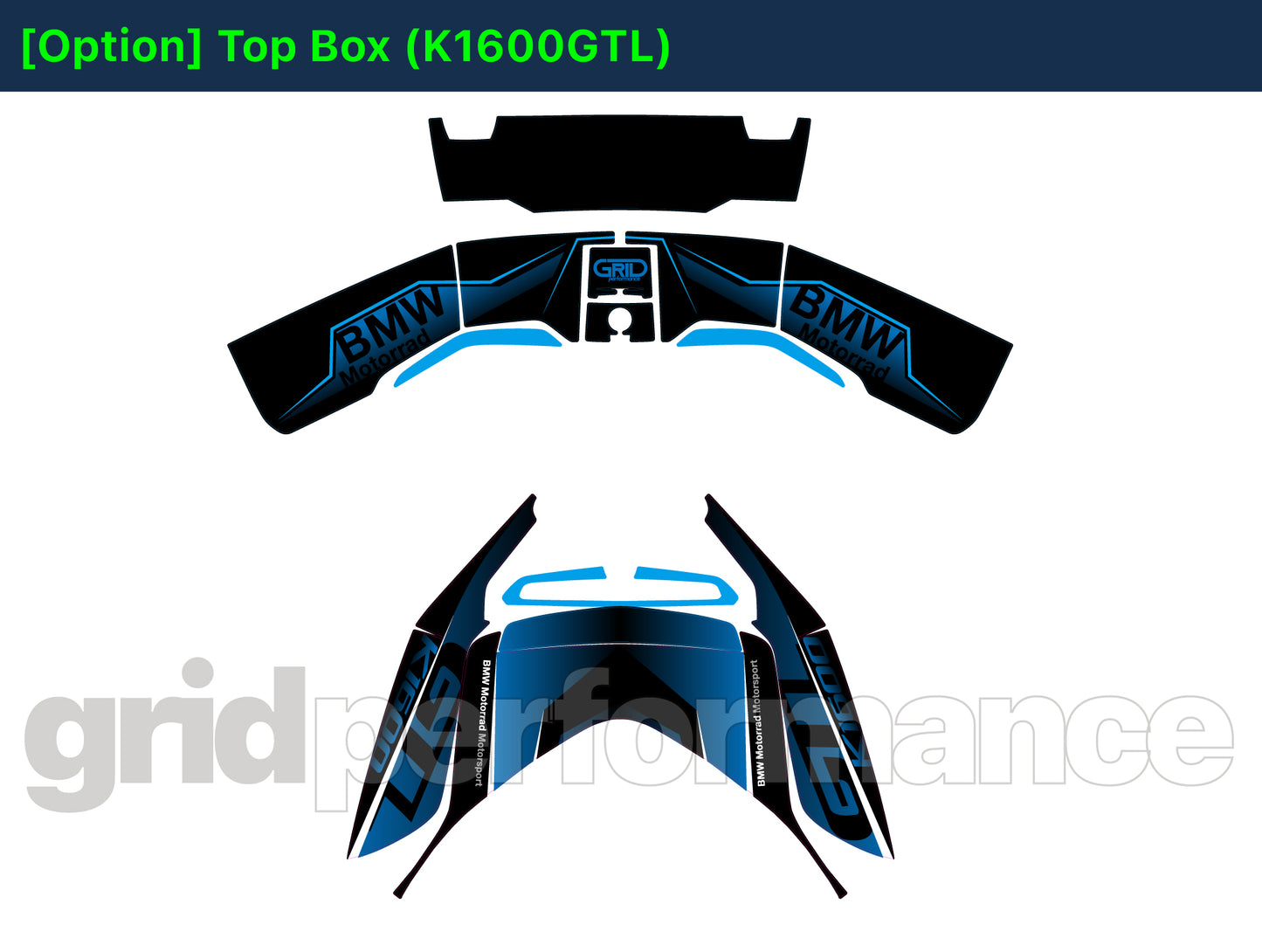 BMW K1600GTL, K1600GT Graphic Full Decal Kit (7-3)