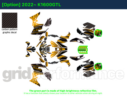 BMW K1600GTL, K1600GT Graphic Full Decal Kit (7-4)