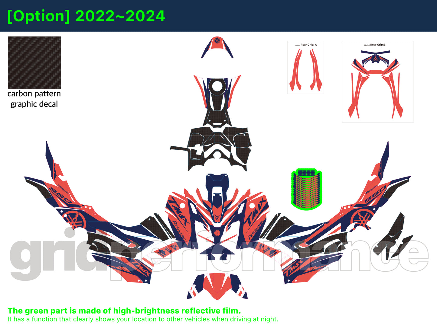 YAMAHA T-Max 560 Motorcycle Fairing Decal Vinyl Sticker Kit (1-5)