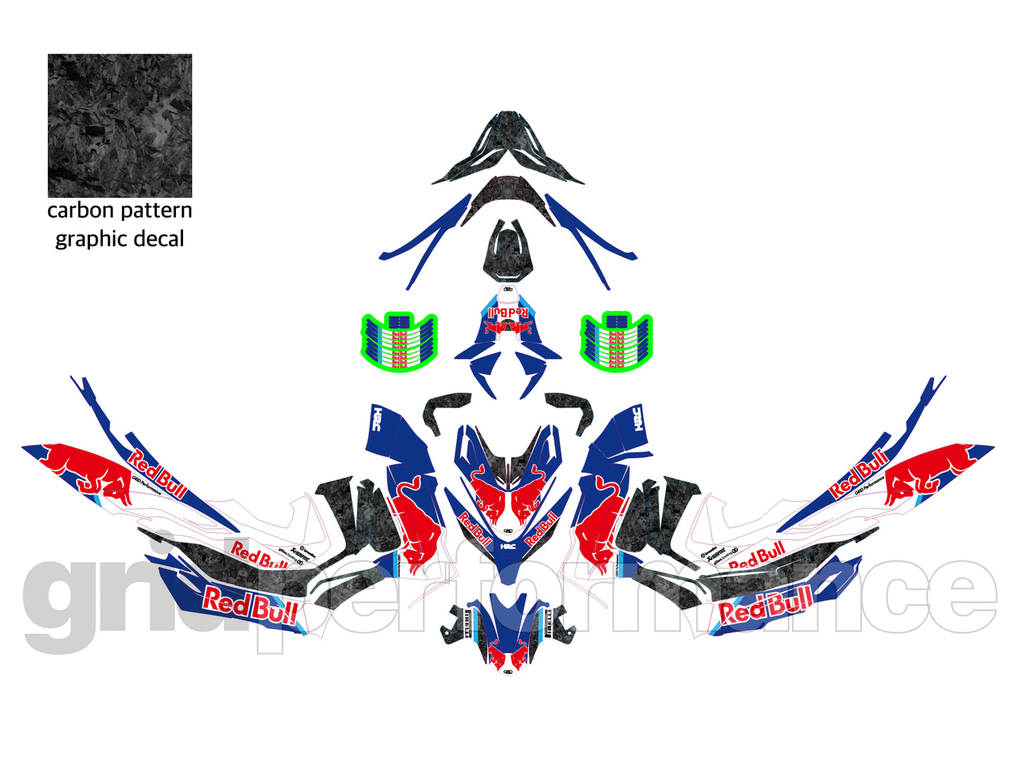 HONDA Forza 350 Full Decal Vinyl Kit (1-1.Red B)