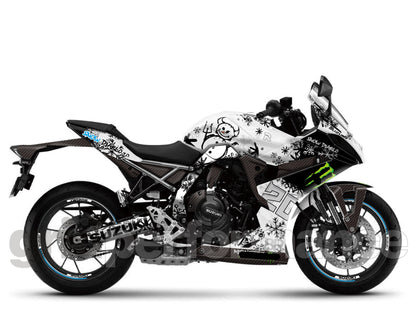 SUZUKI GSX-8R Full Graphic Vinyl Decal Kit (2-1.RPHA 1 CARBON SNOW DIA)