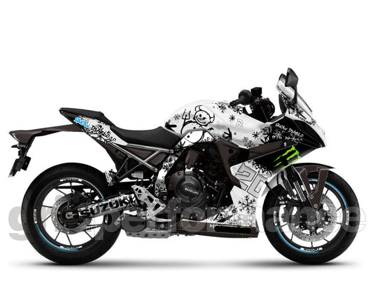 SUZUKI GSX-8R Full Graphic Vinyl Decal Kit (2-1.RPHA 1 CARBON SNOW DIA)