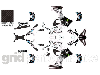 SUZUKI GSX-8R Full Graphic Vinyl Decal Kit (2-1.RPHA 1 CARBON SNOW DIA)