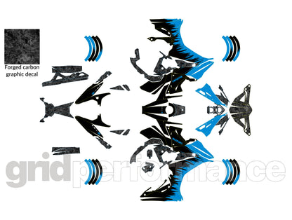 SUZUKI GSX-8R Full Graphic Vinyl Decal Kit (3-1.Forged Carbon & Blue)