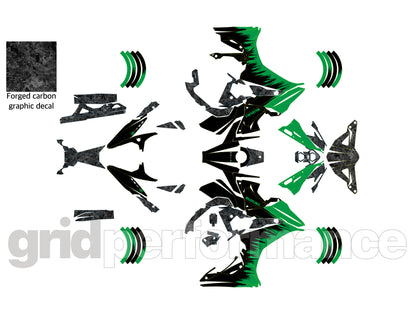 SUZUKI GSX-8R Full Graphic Vinyl Decal Kit (3-3.Forged Carbon & Green)