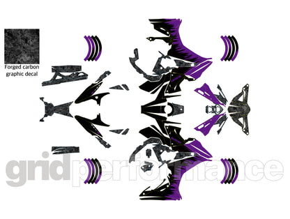 SUZUKI GSX-8R Full Graphic Vinyl Decal Kit (3-4.Forged Carbon & Purple)