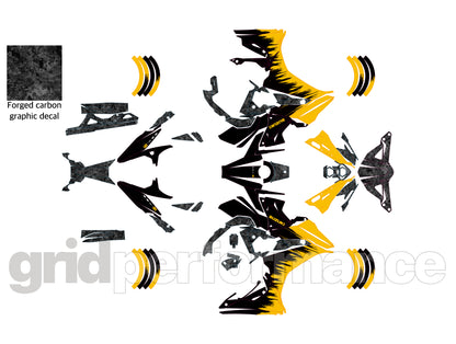 SUZUKI GSX-8R Full Graphic Vinyl Decal Kit (3-6.Forged Carbon & Yellow)