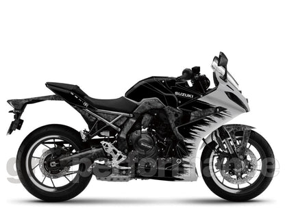 SUZUKI GSX-8R Full Graphic Vinyl Decal Kit (3-7.Forged Carbon & Gray)