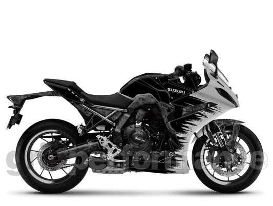 SUZUKI GSX-8R Full Graphic Vinyl Decal Kit (3-7.Forged Carbon & Gray)
