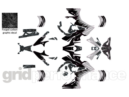 SUZUKI GSX-8R Full Graphic Vinyl Decal Kit (3-7.Forged Carbon & Gray)