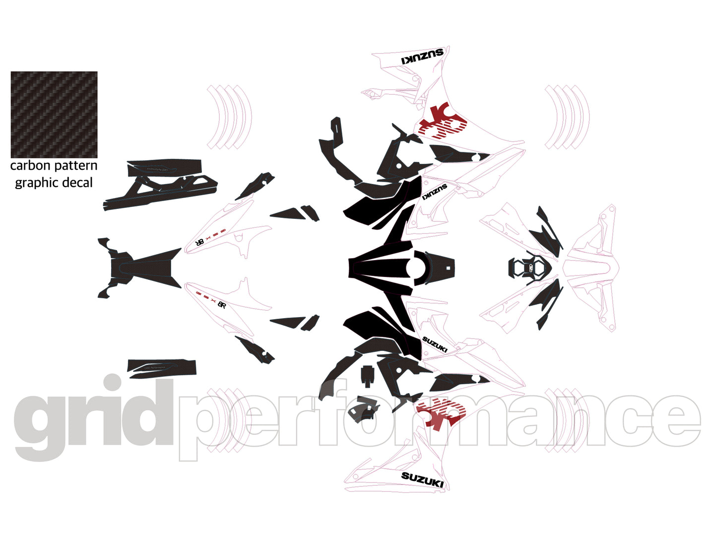 SUZUKI GSX-8R Full Graphic Vinyl Decal Kit (4-1)