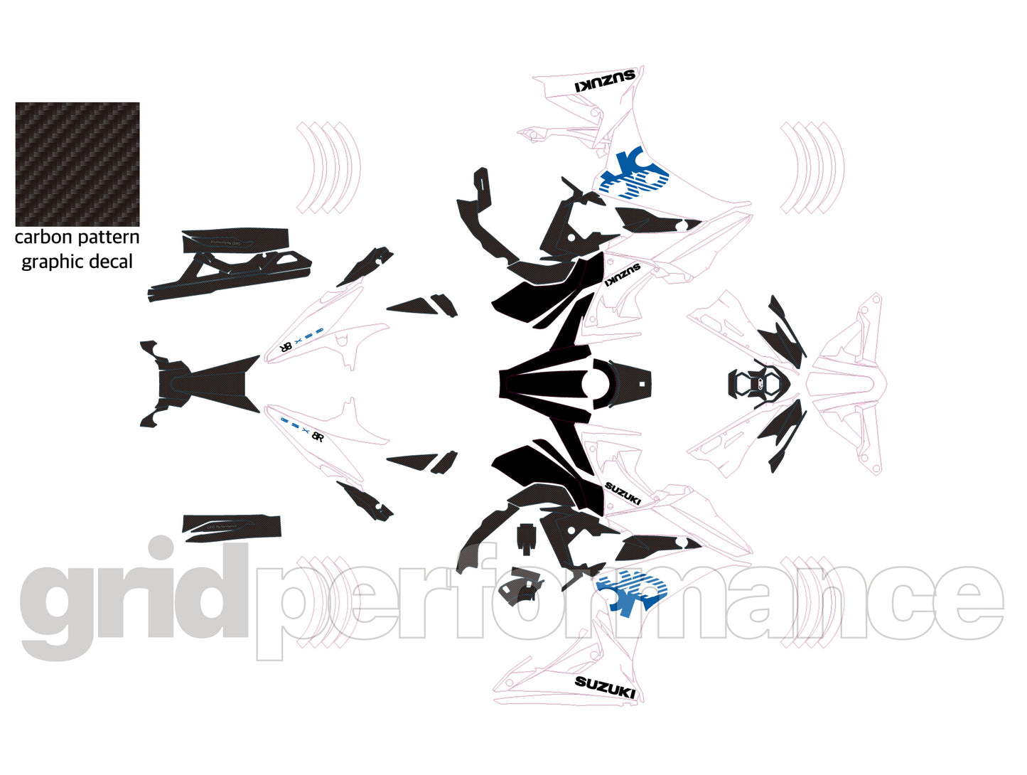 SUZUKI GSX-8R Full Graphic Vinyl Decal Kit (4-2)