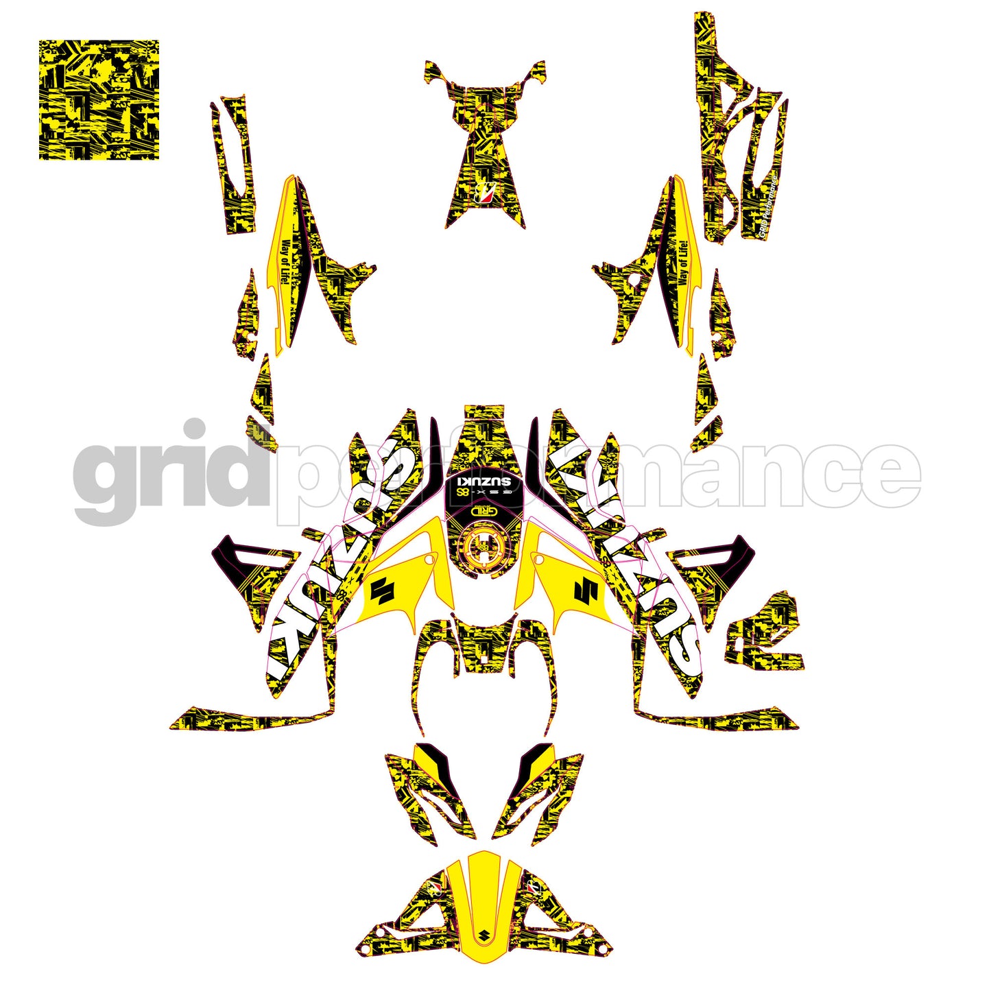 SUZUKI GSX-8S Custom Vinyl Graphic Decal Kit (9-0)