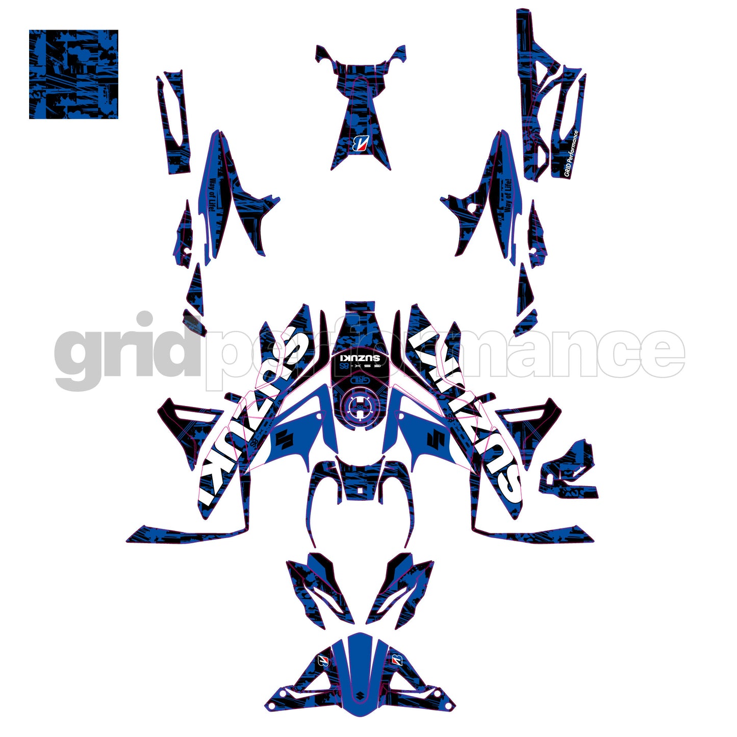 SUZUKI GSX-8S Custom Vinyl Graphic Decal Kit (9-1)