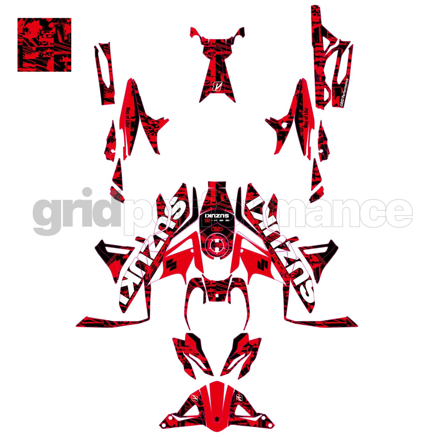 SUZUKI GSX-8S Custom Vinyl Graphic Decal Kit (9-2)