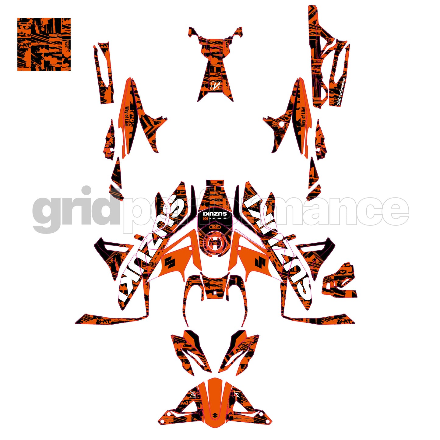 SUZUKI GSX-8S Custom Vinyl Graphic Decal Kit (9-3)