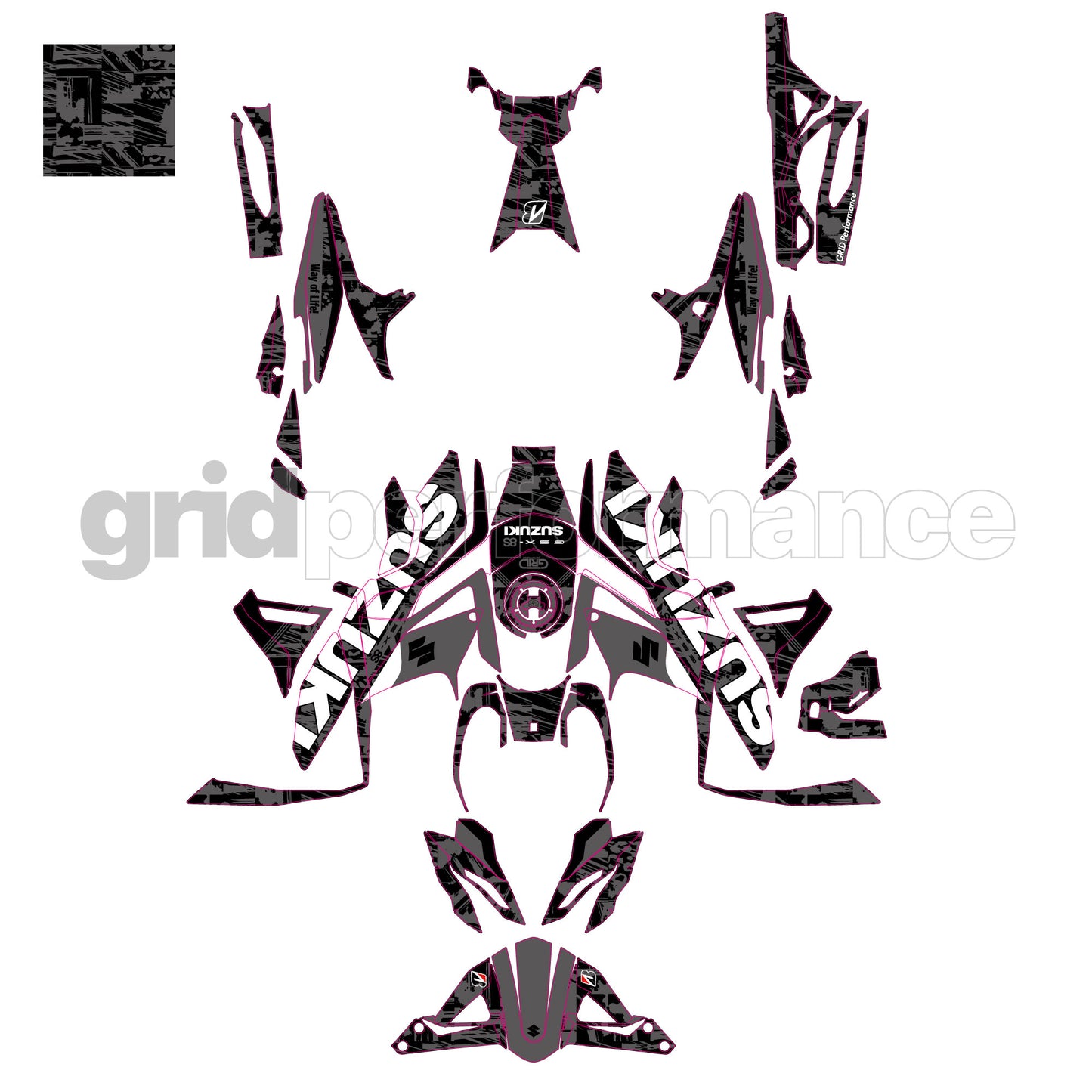 SUZUKI GSX-8S Custom Vinyl Graphic Decal Kit (9-6)
