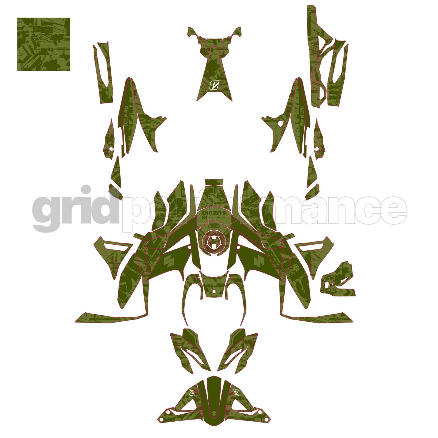 SUZUKI GSX-8S Custom Vinyl Graphic Decal Kit (9-8)