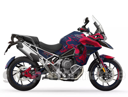 Triumph Tiger 1200 GT Explorer Graphic Full Decal Vinyl Kit (2-1.Red B)