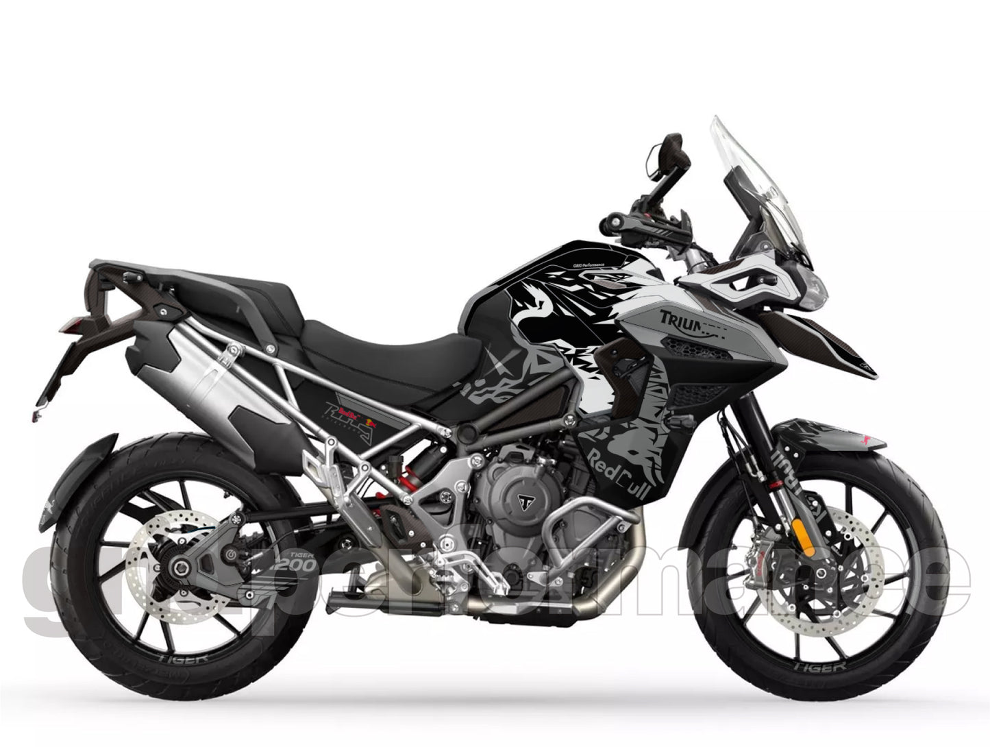 Triumph Tiger 1200 GT Explorer Graphic Full Decal Vinyl Kit (2-3.Red B)
