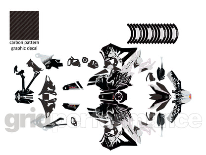 Triumph Tiger 1200 GT Explorer Graphic Full Decal Vinyl Kit (2-3.Red B)