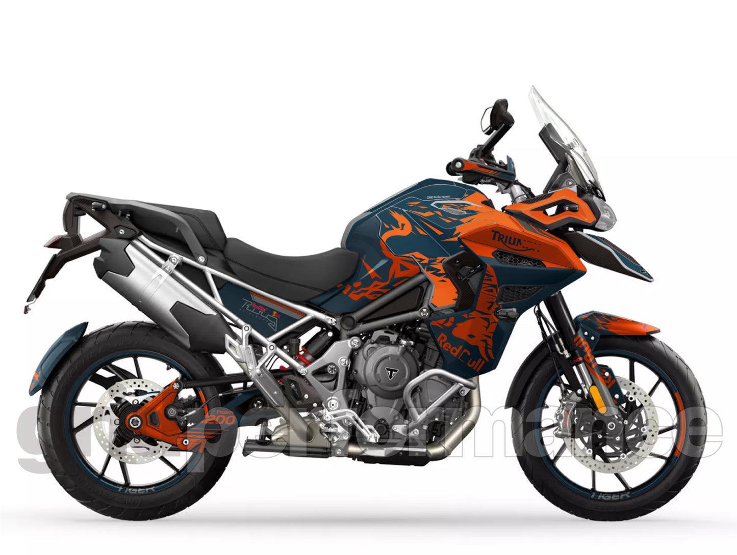 Triumph Tiger 1200 GT Explorer Graphic Full Decal Vinyl Kit (2-4.Red B)