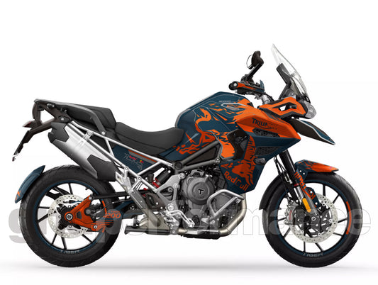 Triumph Tiger 1200 GT Explorer Graphic Full Decal Vinyl Kit (2-4.Red B)