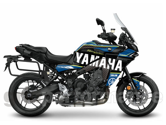 YAMAHA Tracer 9 GT+ Custom Vinyl Graphic Decal Kit (1-1.Carbon Pattern&Blue)